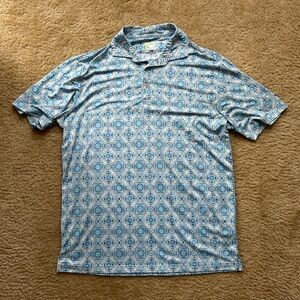 Men's Blue Patterned Tailorbyrd Polo Shirt